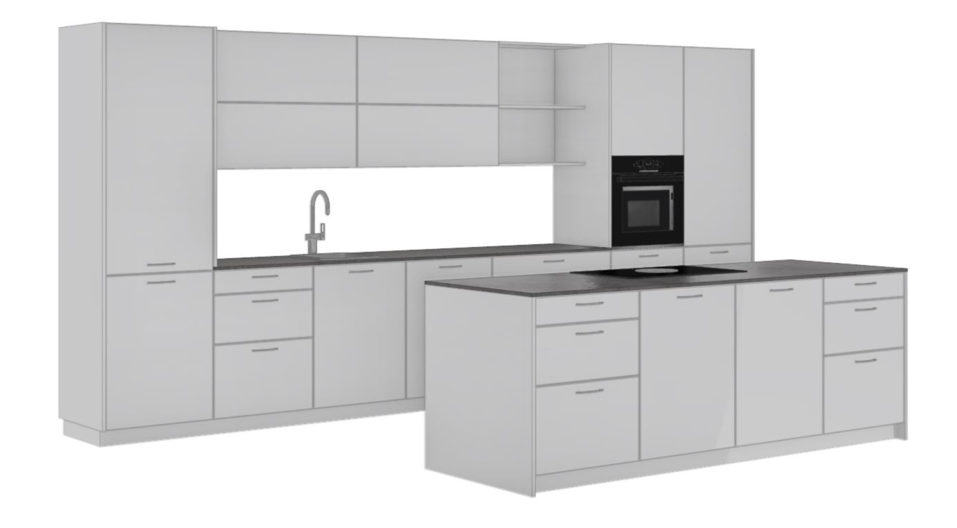 Küchenzeile mit Insel Modell Kostenbeispiel